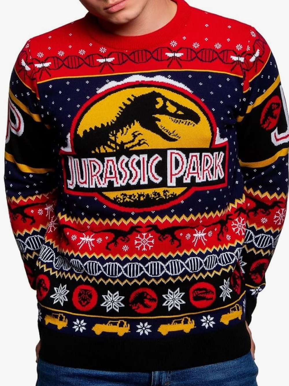 Jurassic Park Knitted Christmas sweater Unisex for Men or Women